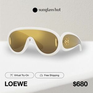 Loewe Sunglasses with White Frame and Gold Lenses